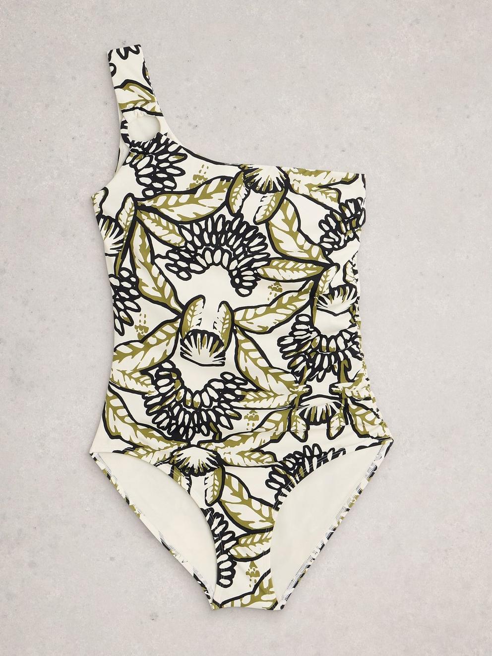 Ivy One Shoulder Swimsuit in IVORY PR - FLAT FRONT