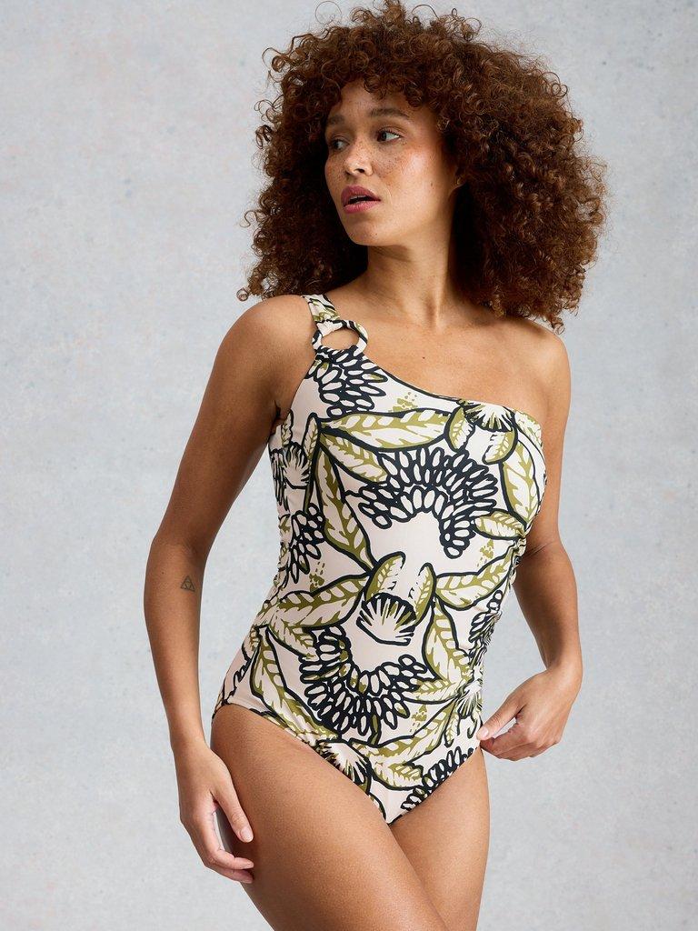 Ivy One Shoulder Swimsuit in IVORY PR - LIFESTYLE