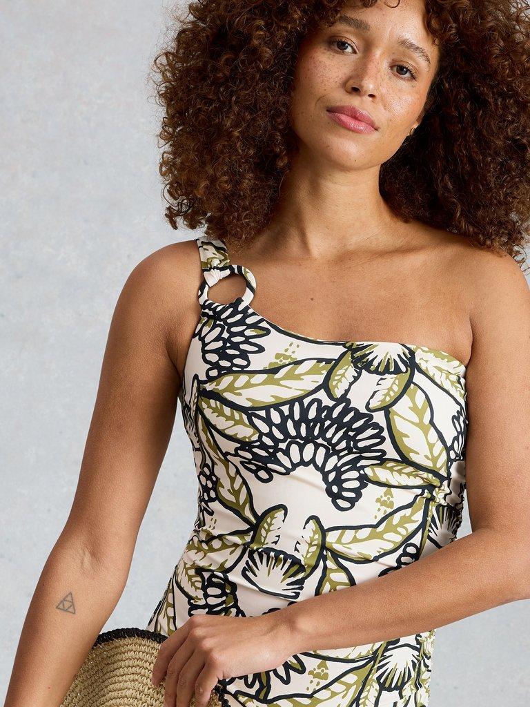 Ivy One Shoulder Swimsuit in IVORY PR - MODEL DETAIL