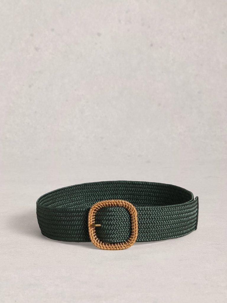 Summer Weave Belt in KHAKI GRN - FLAT BACK