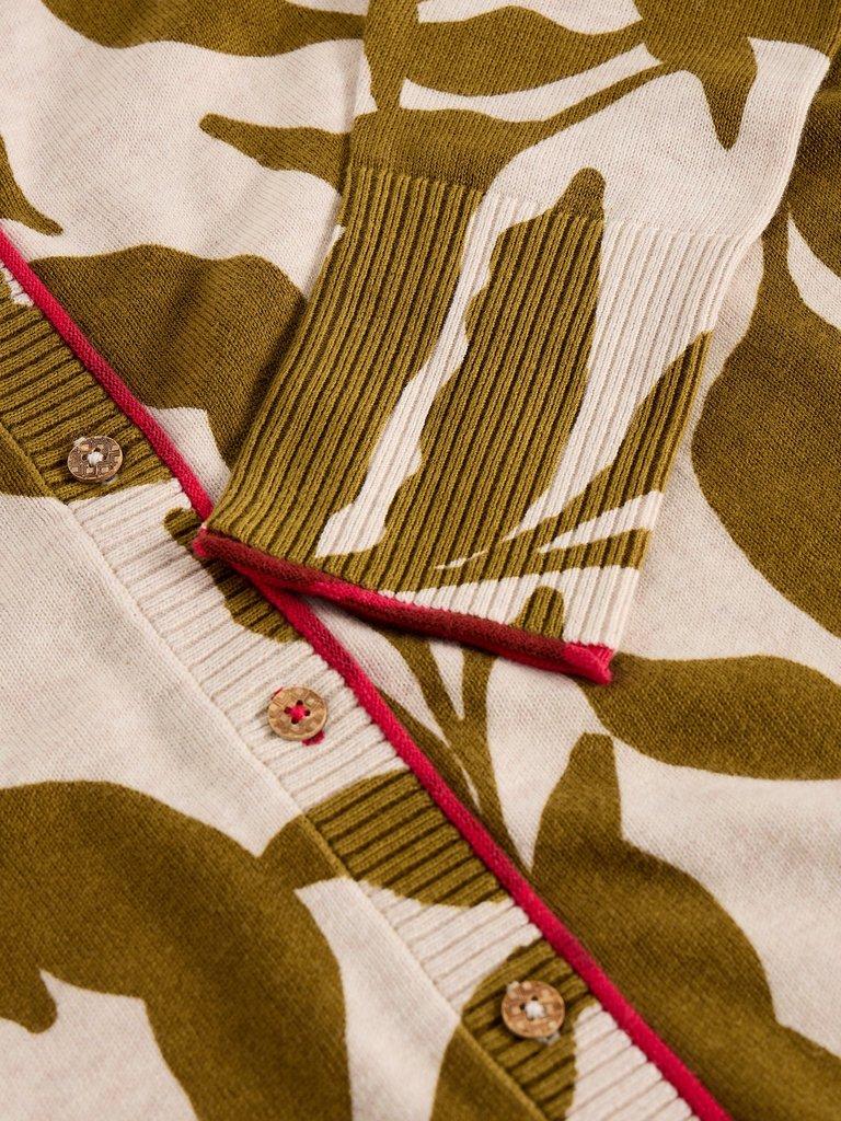 LULU PRINT CARDIGAN in GREEN PR - FLAT DETAIL