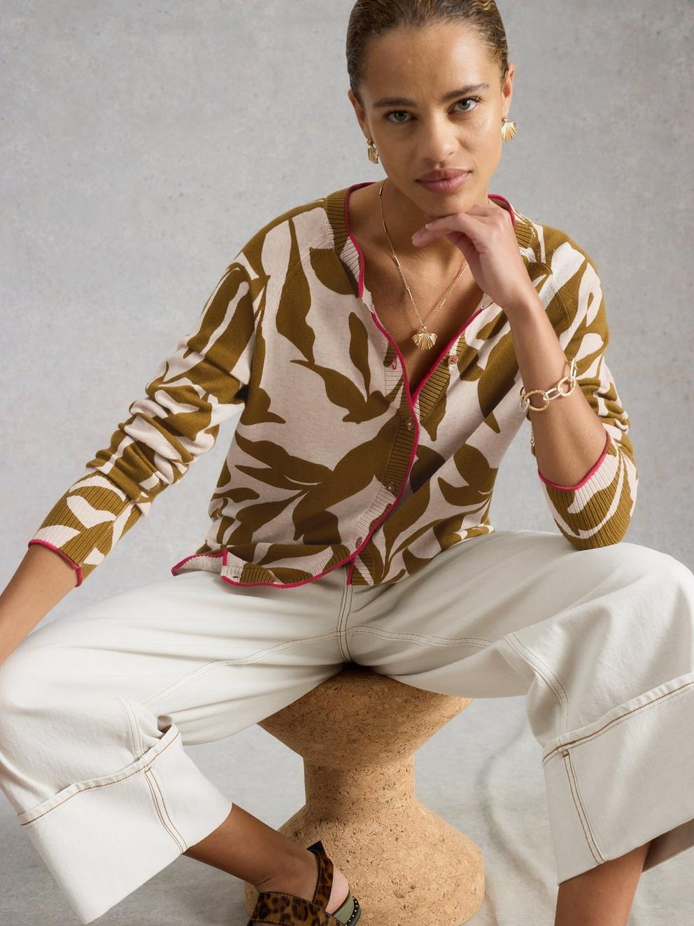 LULU PRINT CARDIGAN in GREEN PR - LIFESTYLE