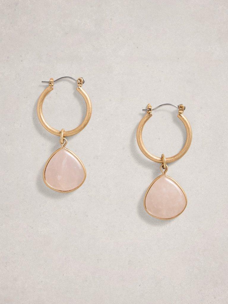 Priya Stone Earring in LGT PINK - FLAT FRONT
