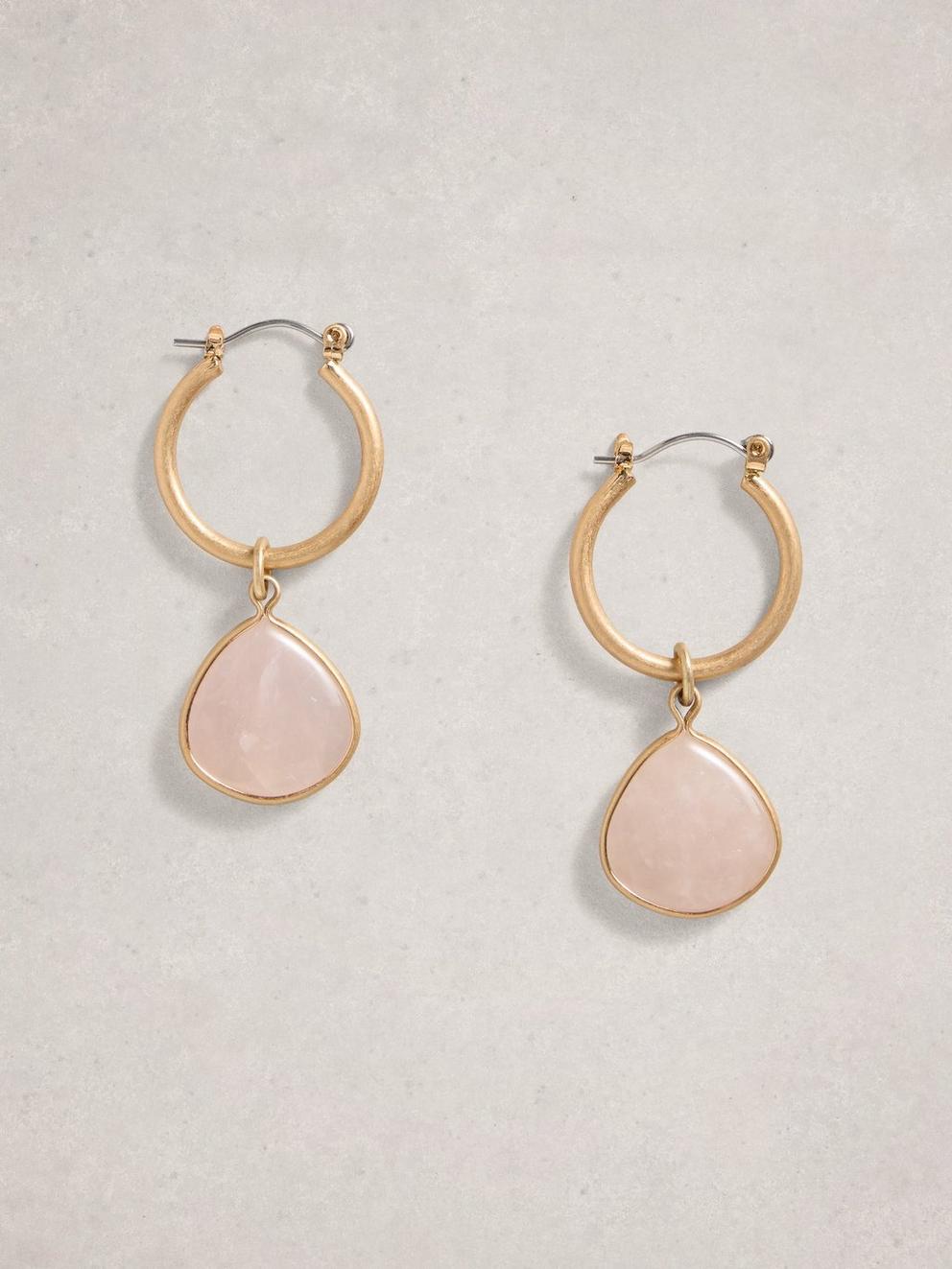 Priya Stone Earring in LGT PINK - FLAT FRONT