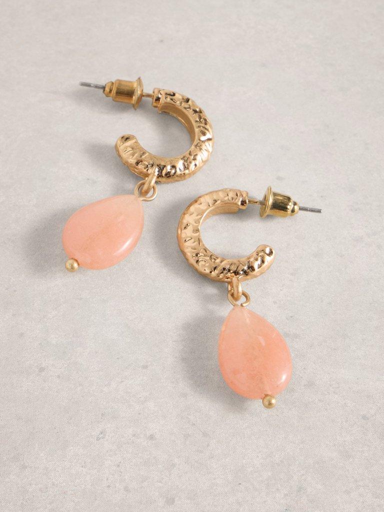 Rachel SemiPrecious Earring in MID CORAL - FLAT DETAIL
