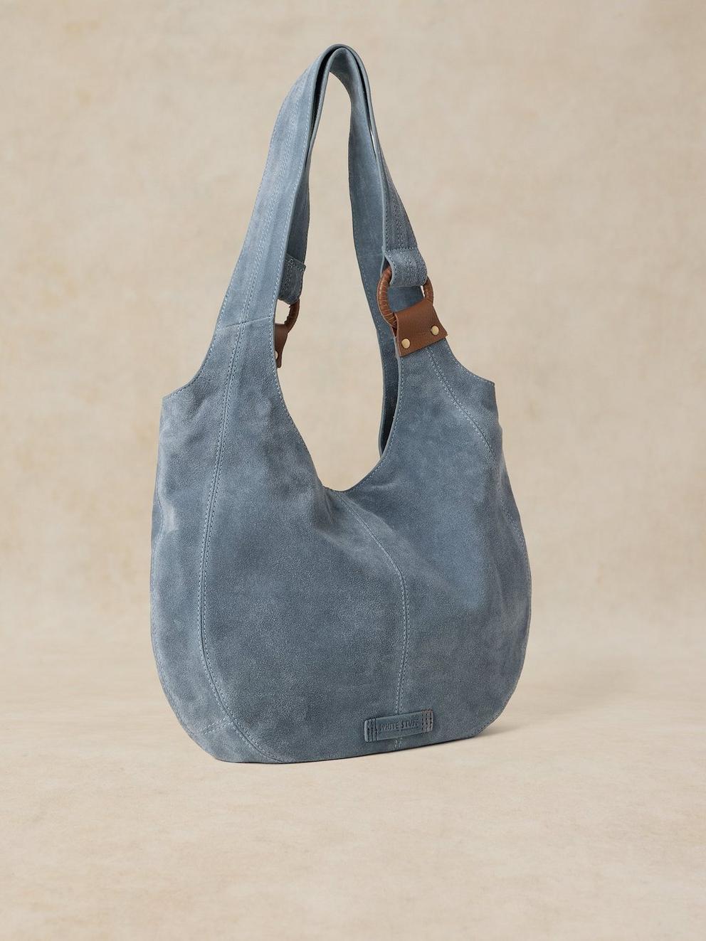 Saffy Shoulder Bag in MID BLUE - FLAT BACK