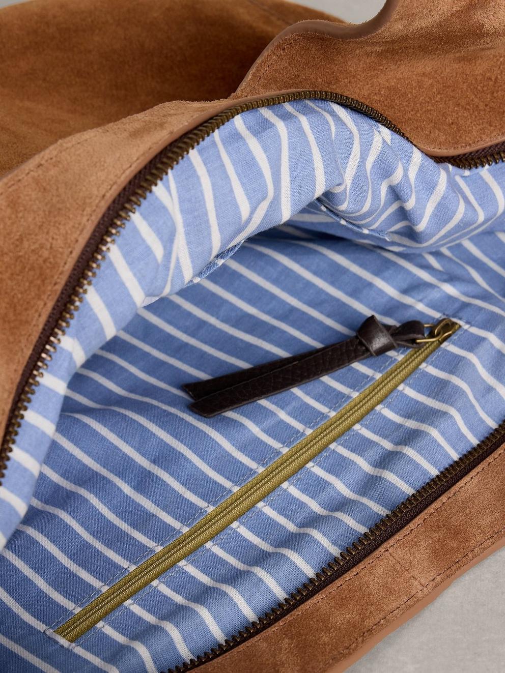 Saffy Shoulder Bag in MID TAN - FLAT DETAIL