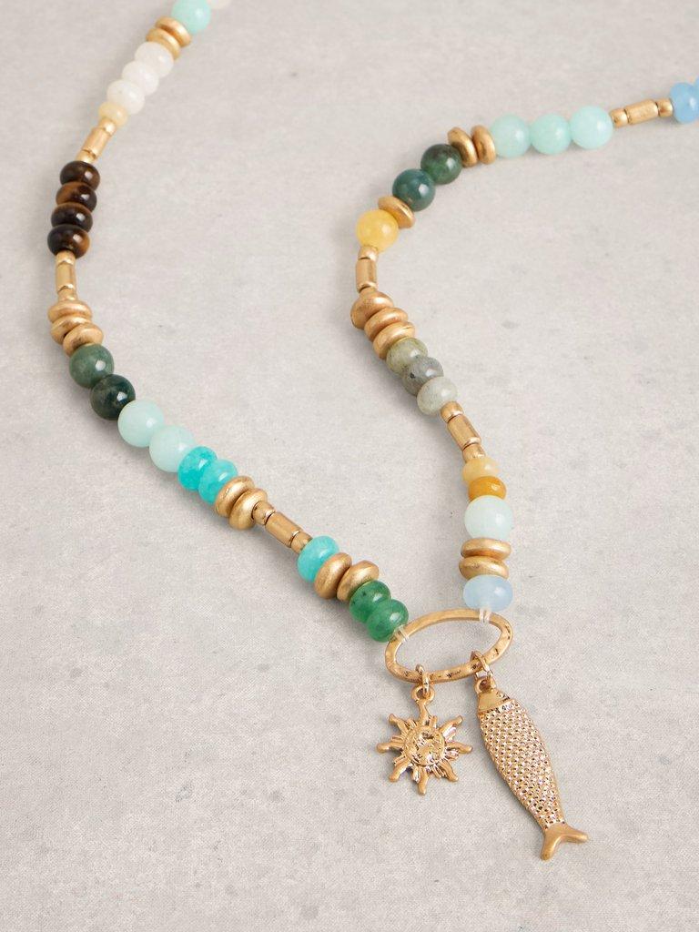 Sunny Charm Necklace in GLD TN MET - FLAT DETAIL