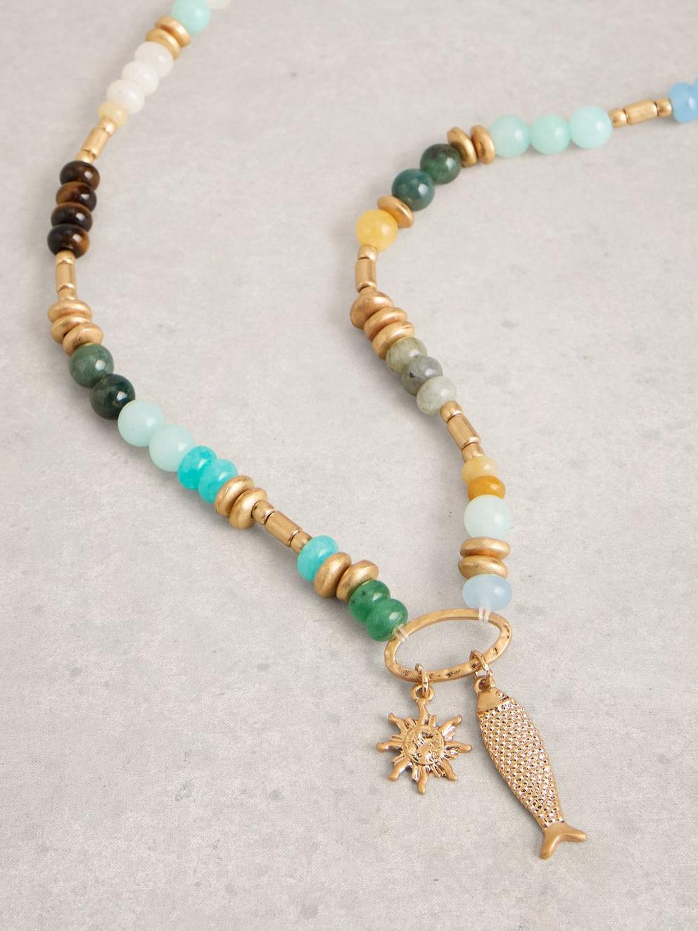 Sunny Charm Necklace in GLD TN MET - FLAT DETAIL