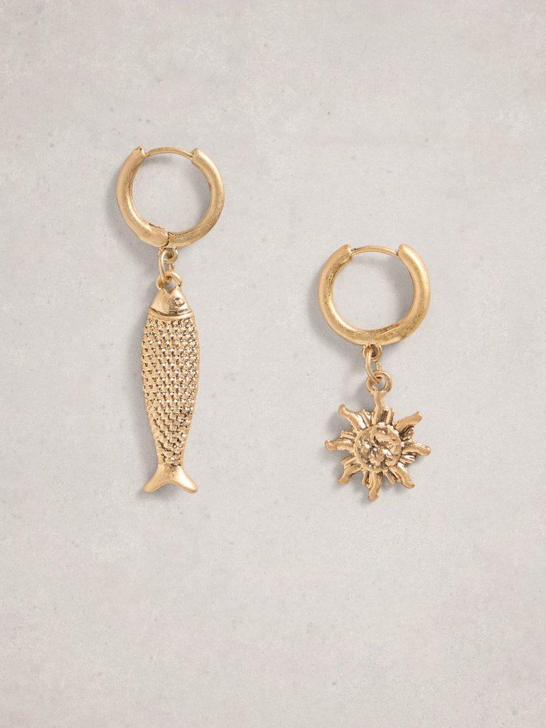 Sunny Charm Earrings in GLD TN MET - FLAT FRONT