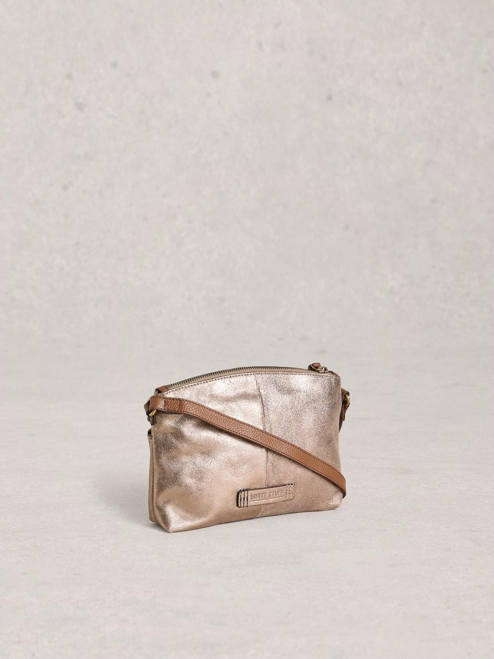 Hollie Mini Crossbody Bag in GLD TN MET - FLAT BACK