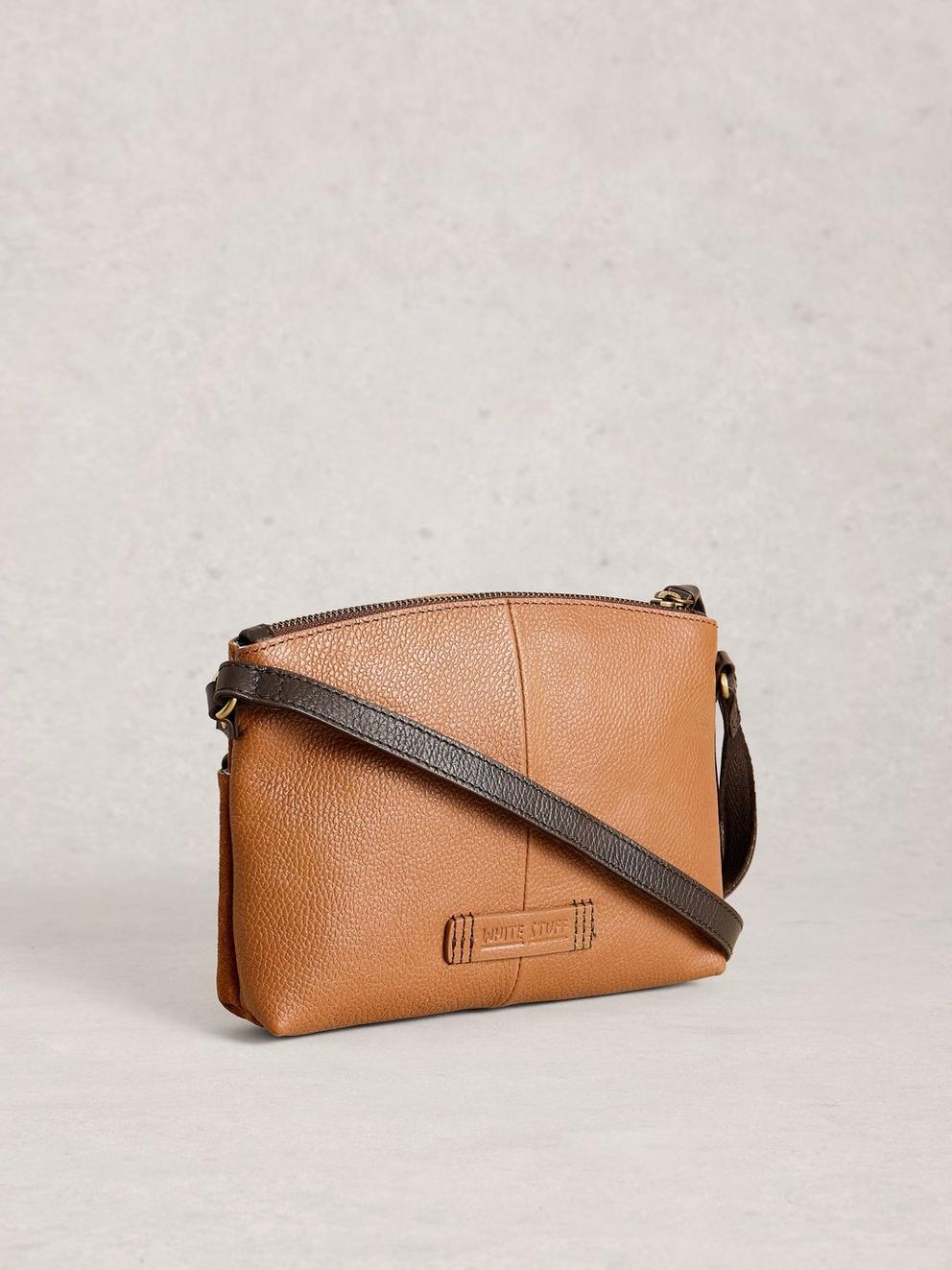 Hollie Mini Crossbody Bag in MID TAN - FLAT BACK