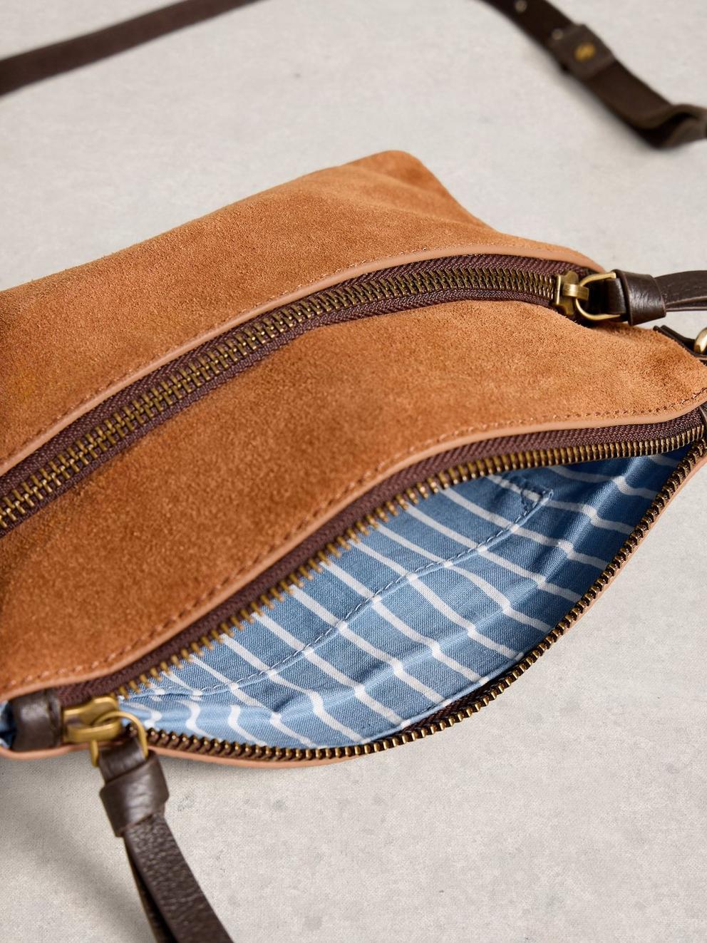 Hollie Mini Crossbody Bag in MID TAN - FLAT DETAIL