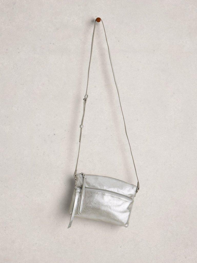 Hollie Mini Crossbody Bag in SLV TN MET - FLAT FRONT