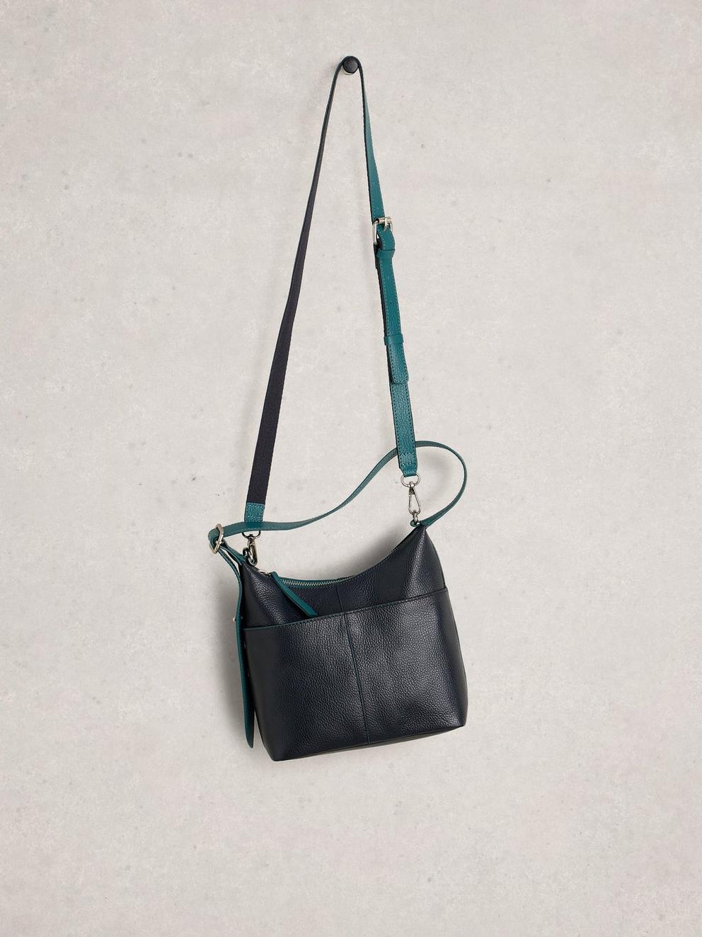 Sophia Mini Leather Crossbody in DARK NAVY - FLAT FRONT
