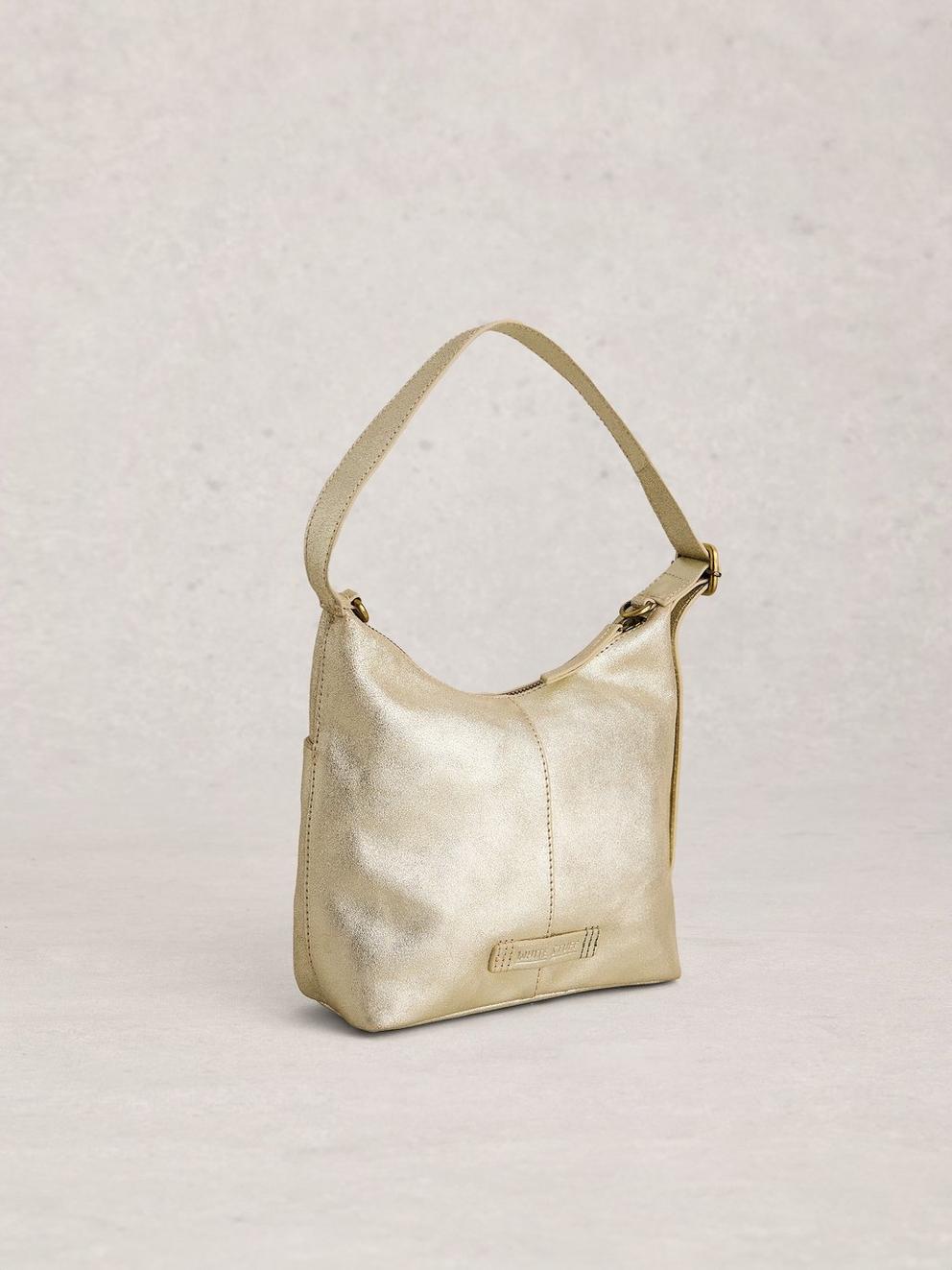 Sophia Mini Leather Crossbody in GLD TN MET - FLAT BACK