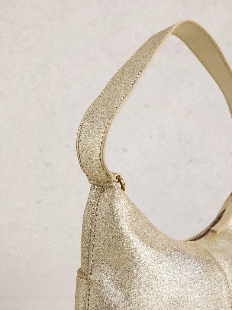 Sophia Mini Leather Crossbody in GLD TN MET - FLAT DETAIL
