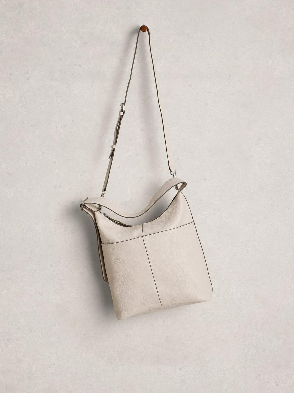 Sophia Mini Leather Crossbody in PALE IVORY - FLAT FRONT