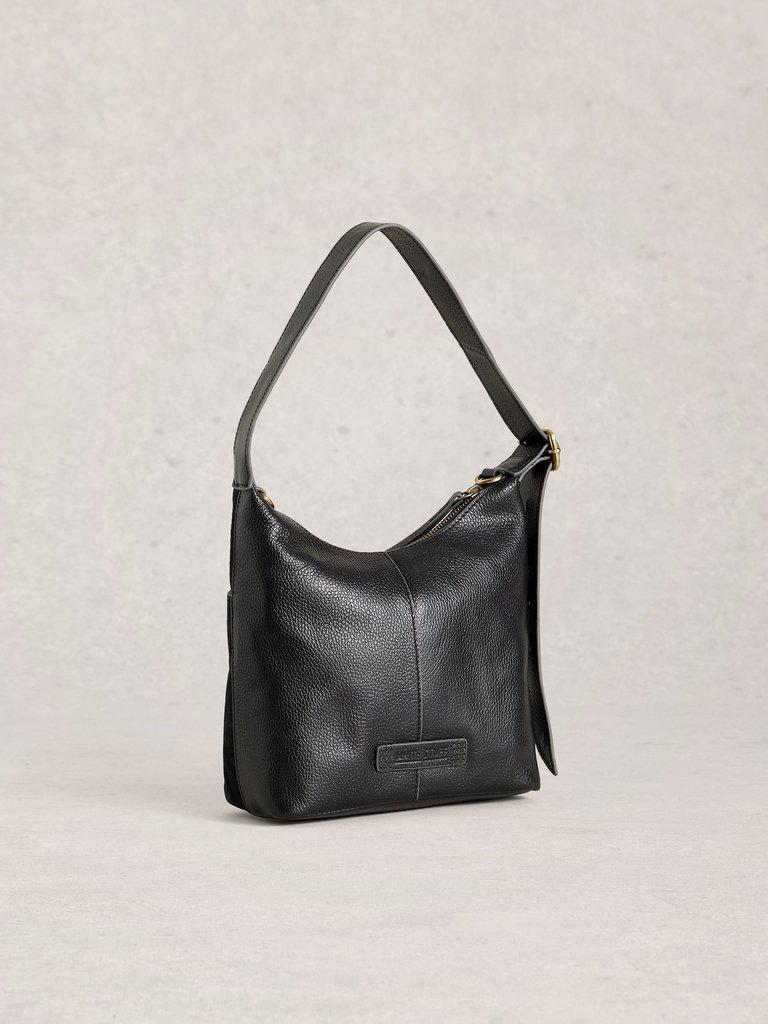 Sophia Mini Leather Crossbody in PURE BLK - FLAT BACK
