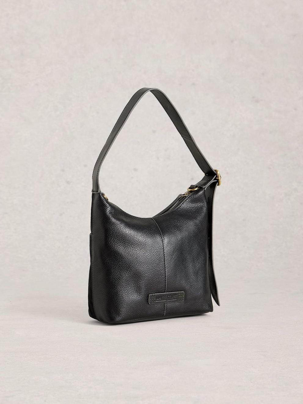 Sophia Mini Leather Crossbody in PURE BLK - FLAT BACK