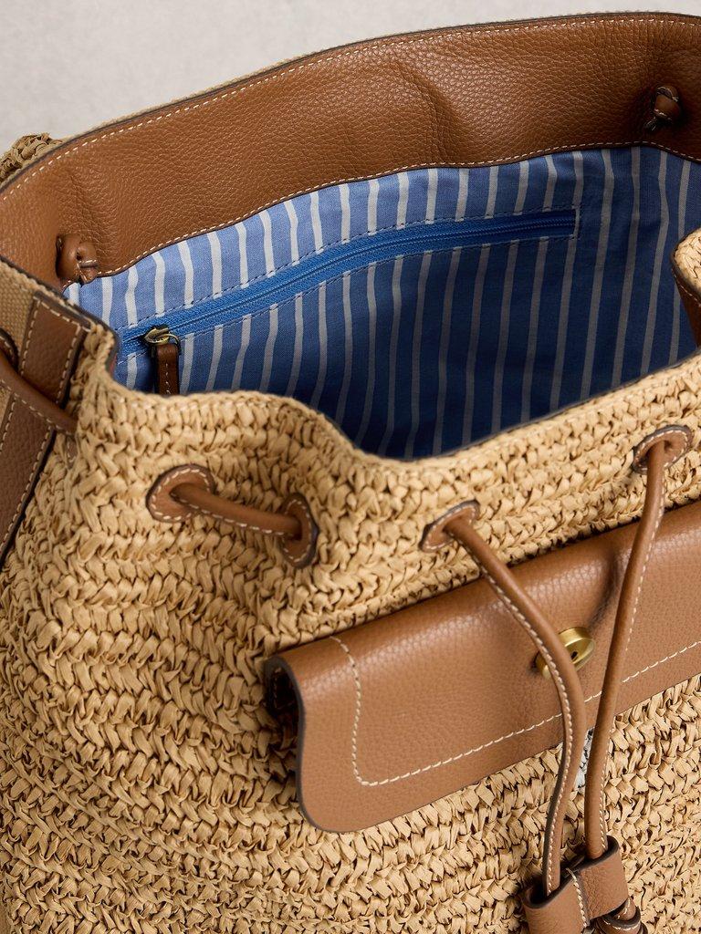 Isabel Button Backpack in LGT NAT - FLAT DETAIL