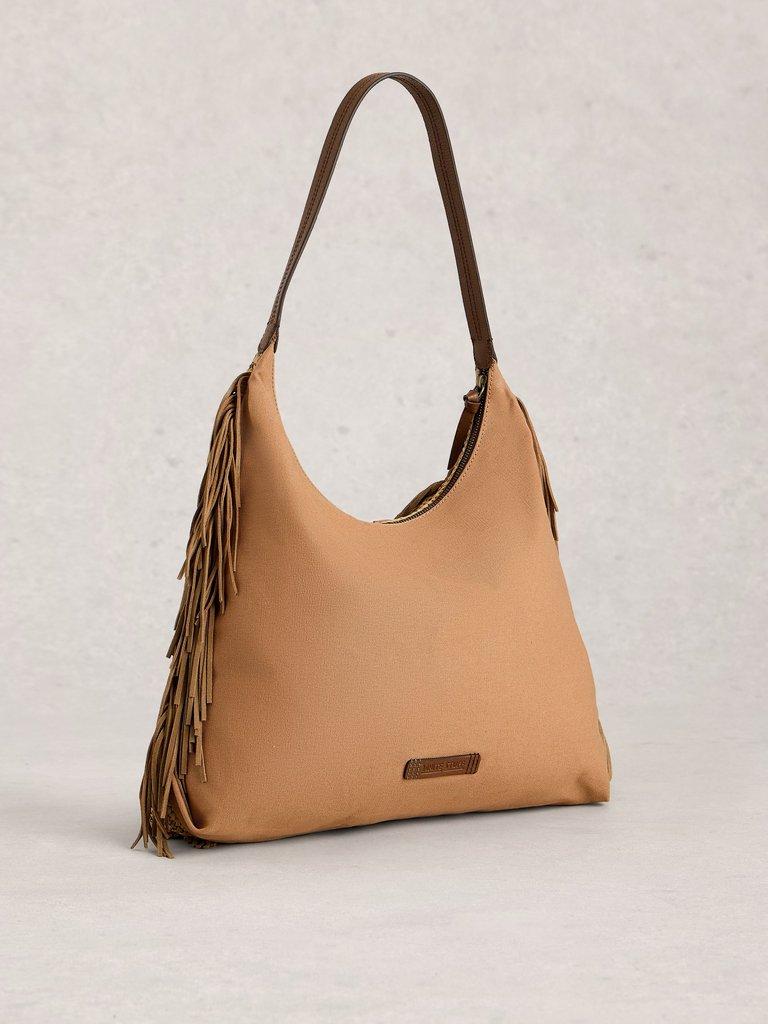 Tara Tassel Shoudler Bag  in LGT NAT - FLAT BACK