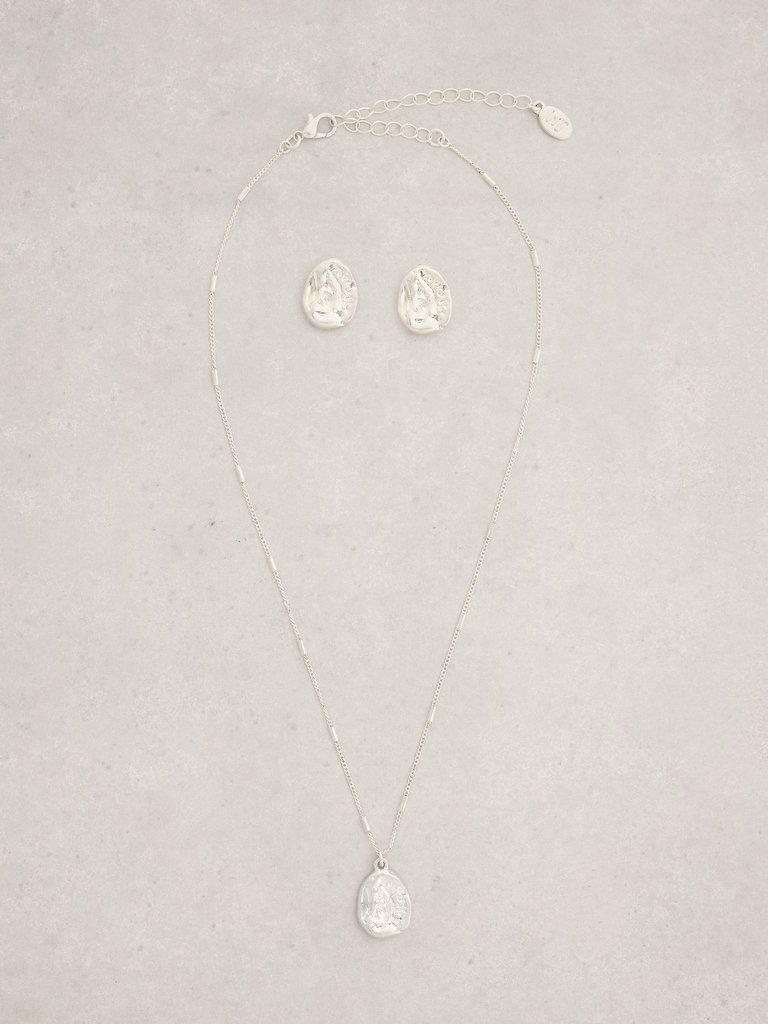 2PK Emmy Necklace and Earring in SLV TN MET - FLAT FRONT