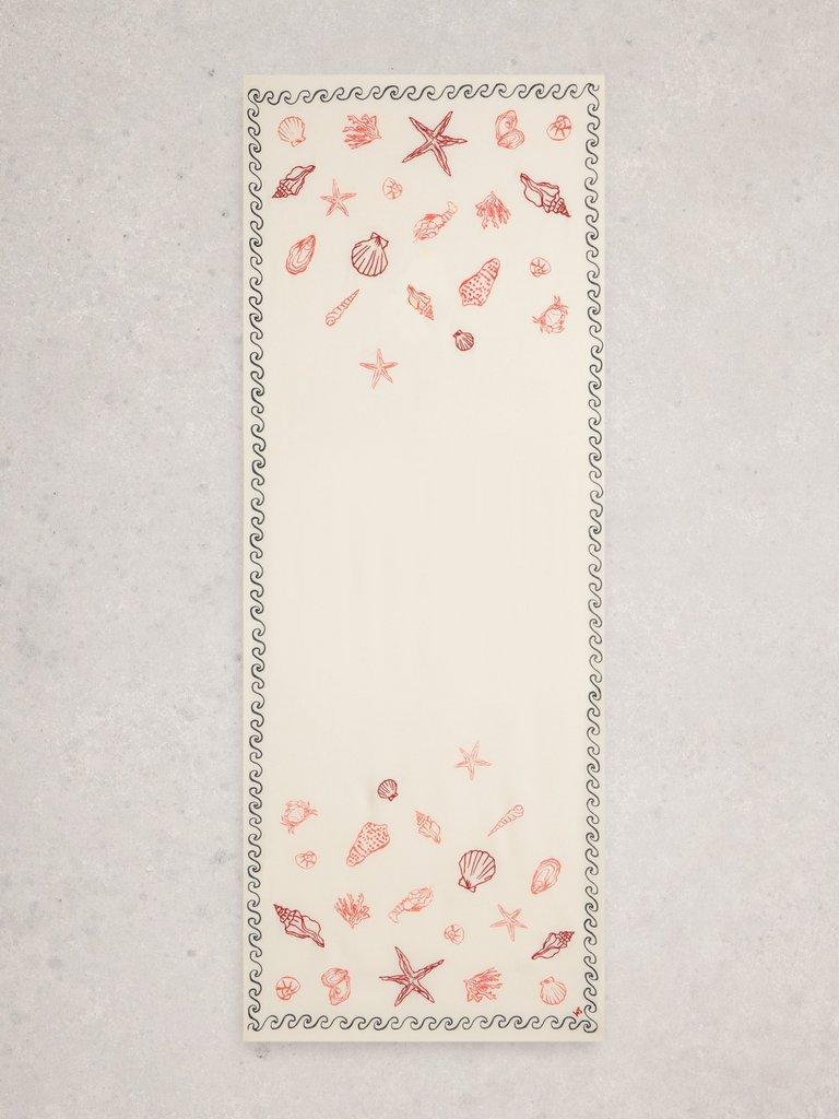 Embroidered Shell Scarf in IVORY MLT - FLAT BACK