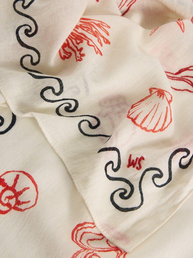 Embroidered Shell Scarf in IVORY MLT - FLAT DETAIL