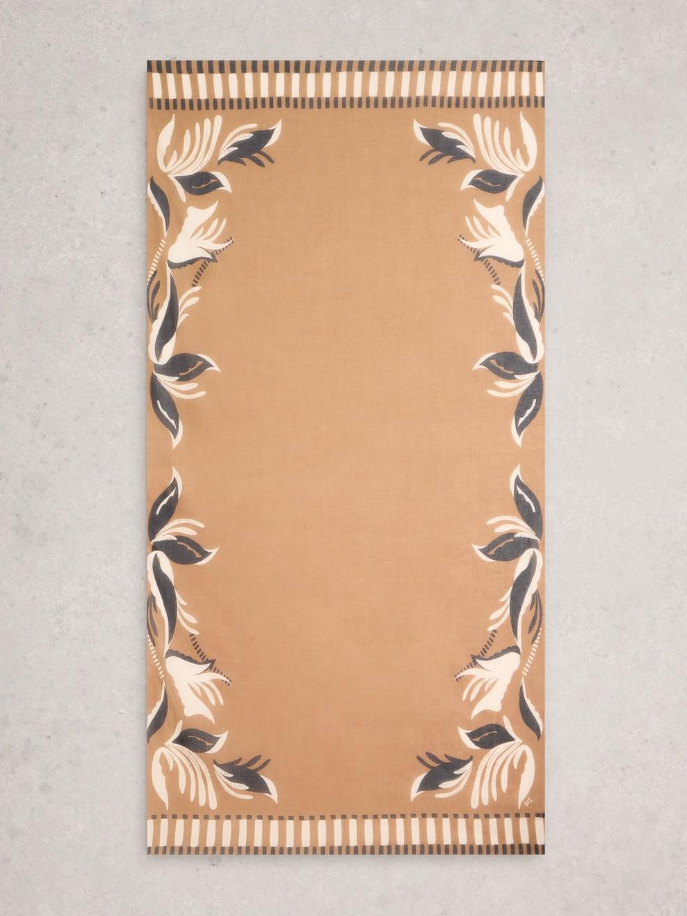 Organic Cotton Beach Scarf in BROWN MLT - FLAT BACK