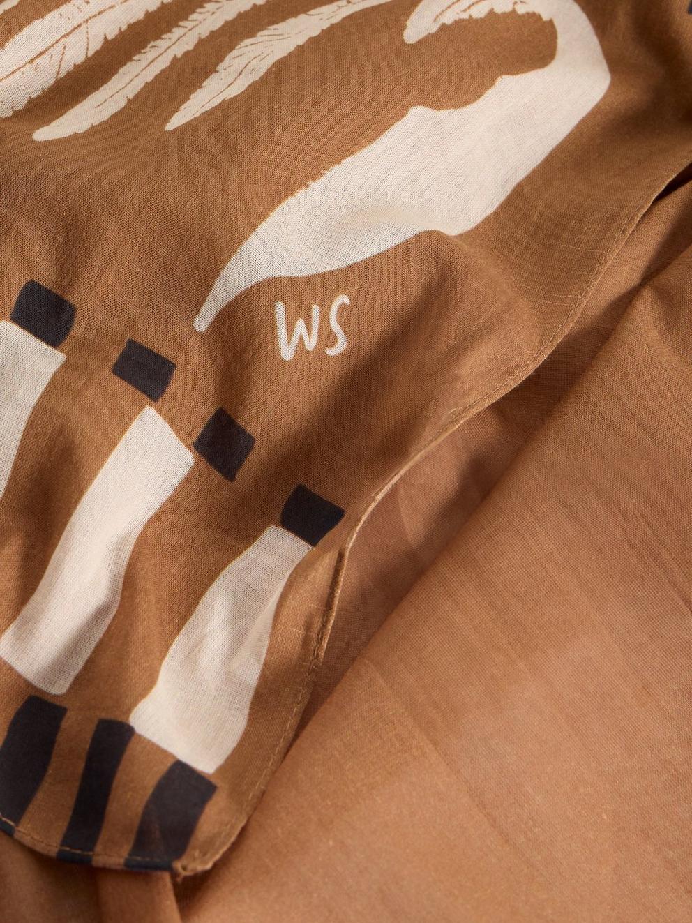Organic Cotton Beach Scarf in BROWN MLT - FLAT DETAIL