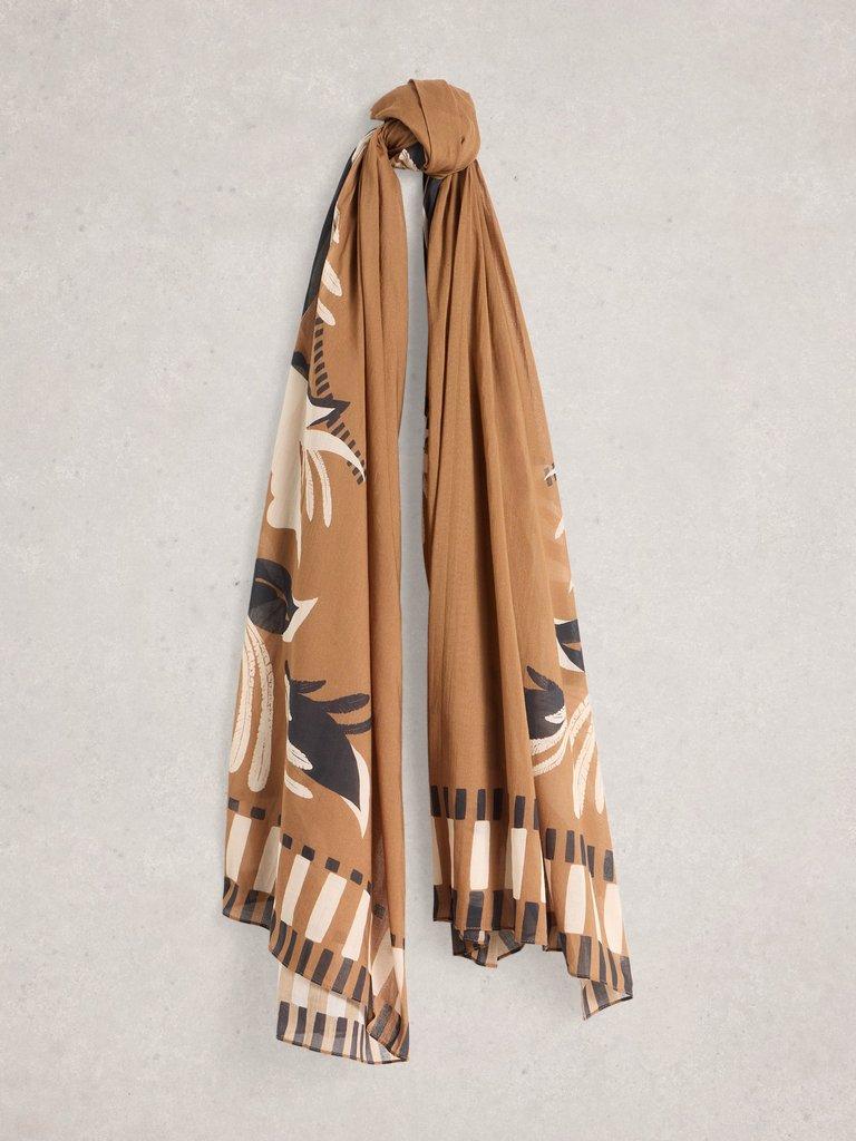 Organic Cotton Beach Scarf in BROWN MLT - FLAT FRONT