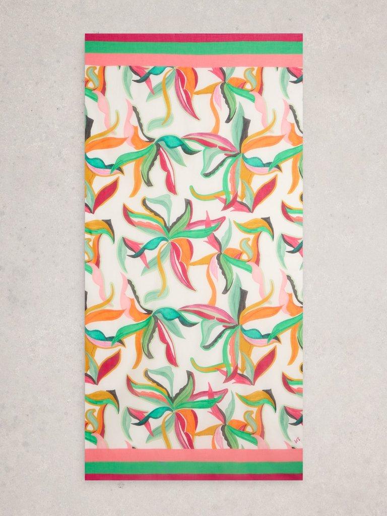 Organic Cotton Beach Scarf in GREEN PR - FLAT BACK
