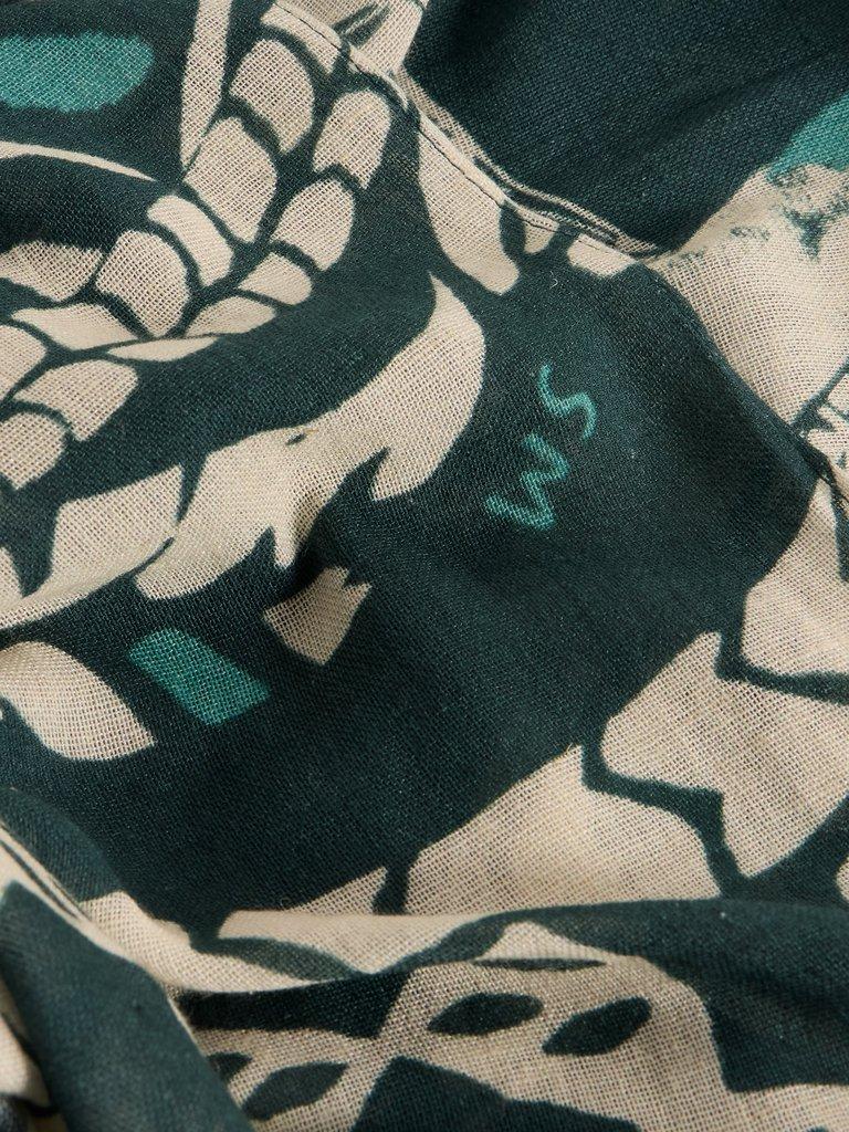 Lily Printed Scarf in GREEN PR - FLAT DETAIL