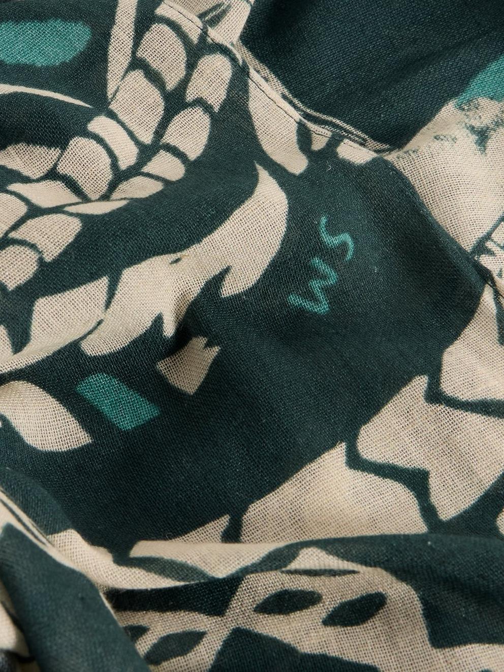 Lily Printed Scarf in GREEN PR - FLAT DETAIL