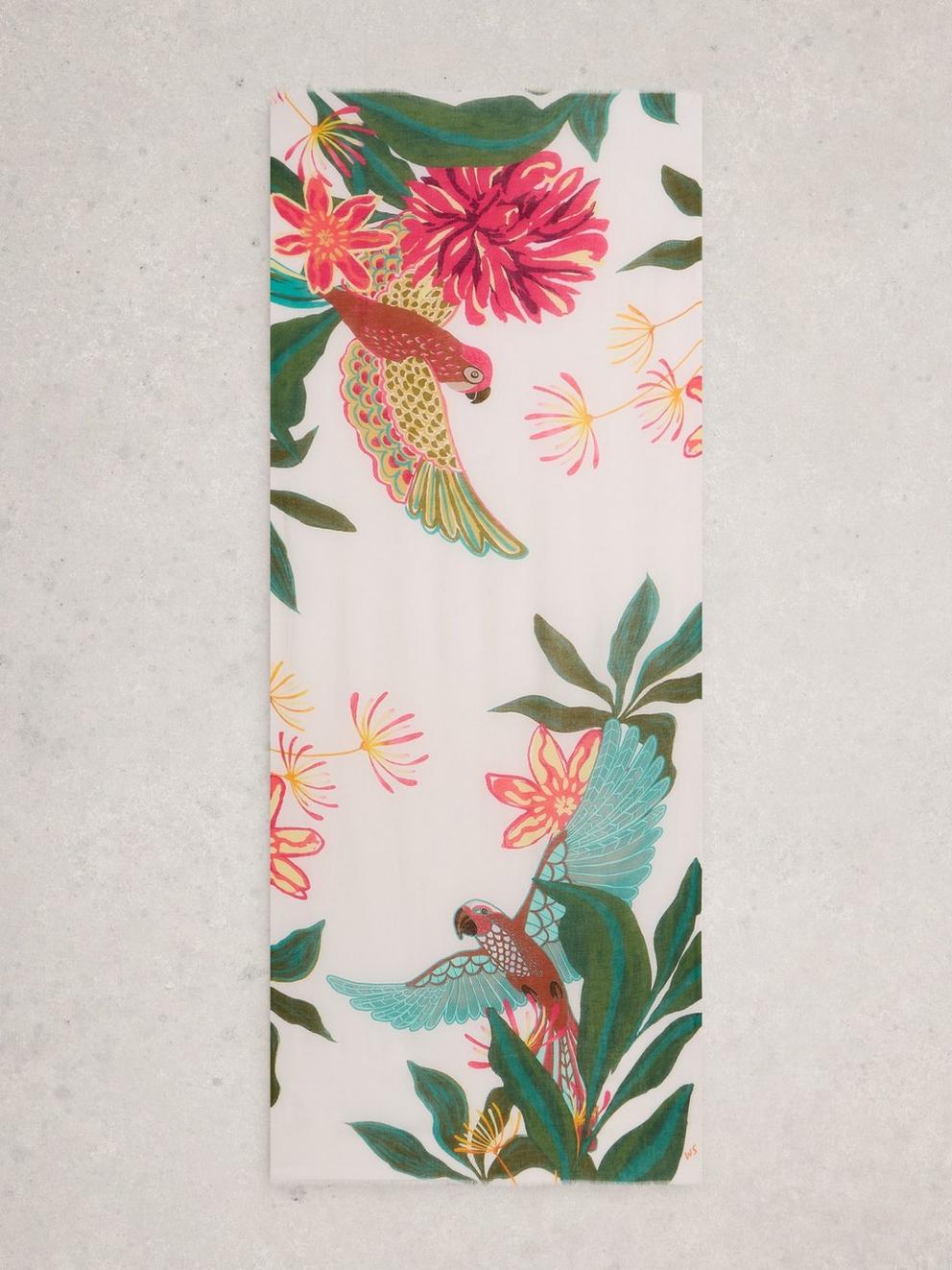 Lily Printed Scarf in IVORY PR - FLAT BACK