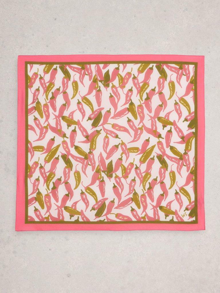 Ellie Square Printed Scarf in IVORY MLT - FLAT BACK