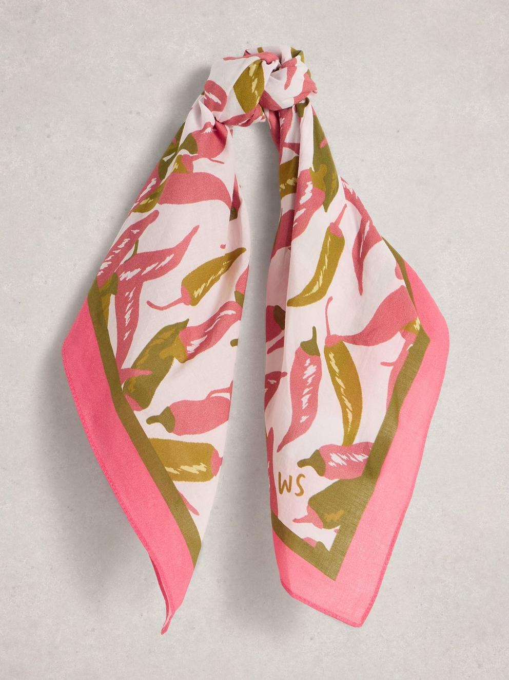 Ellie Square Printed Scarf in IVORY MLT - FLAT FRONT