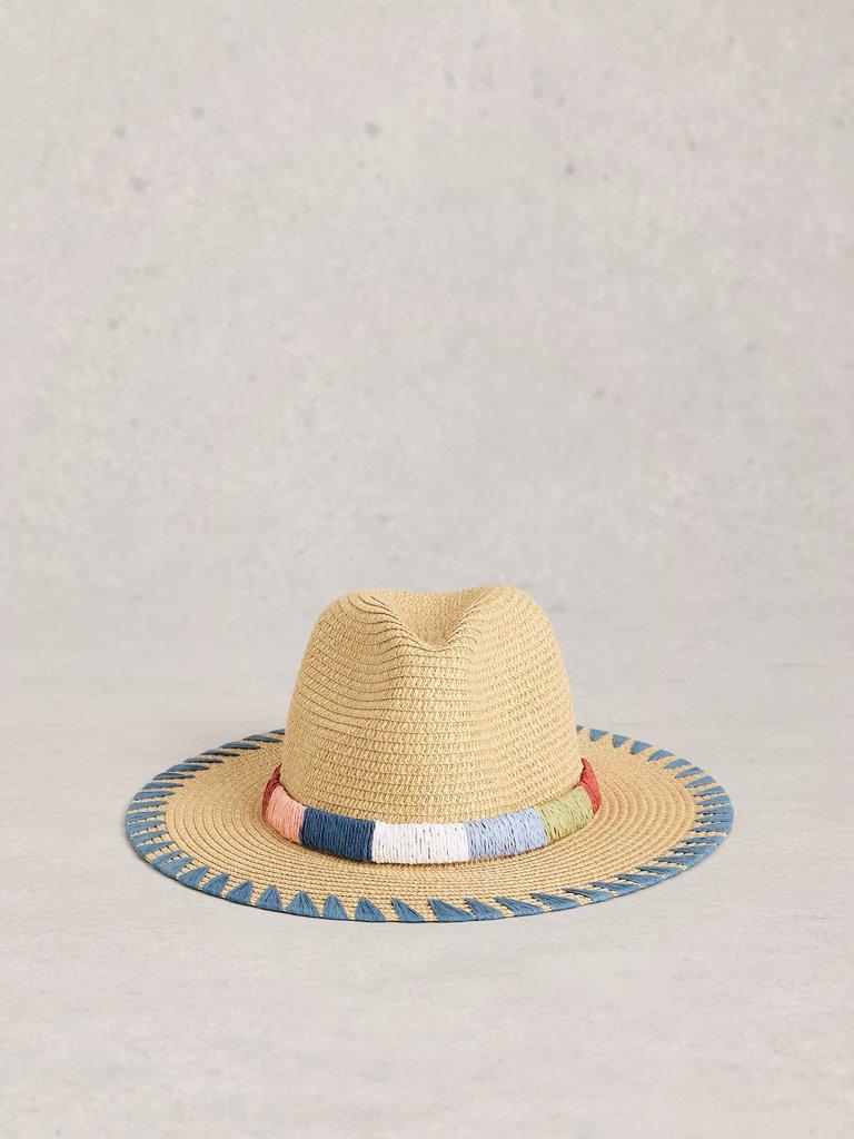Whipstitch Fedora in NAT MLT - FLAT FRONT