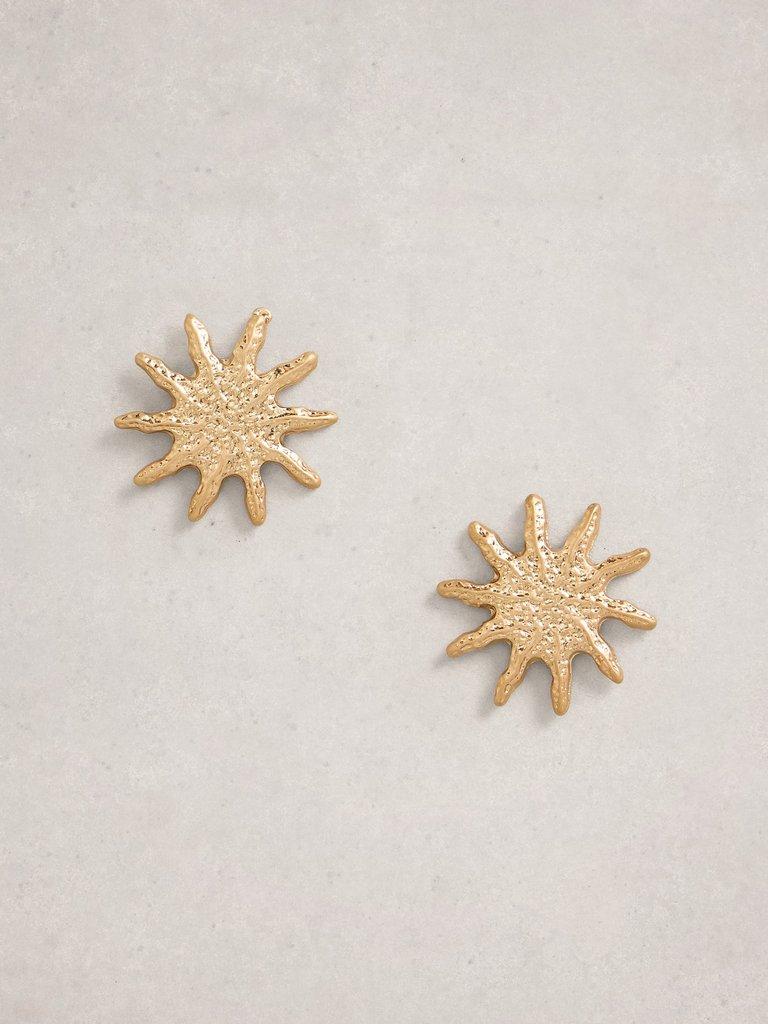Star Stud Earrings in GLD TN MET - FLAT FRONT