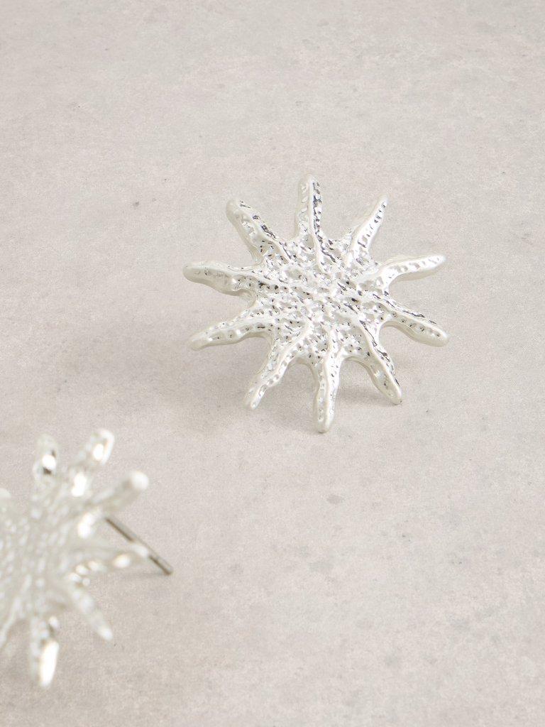 Star Stud Earrings in SLV TN MET - FLAT DETAIL