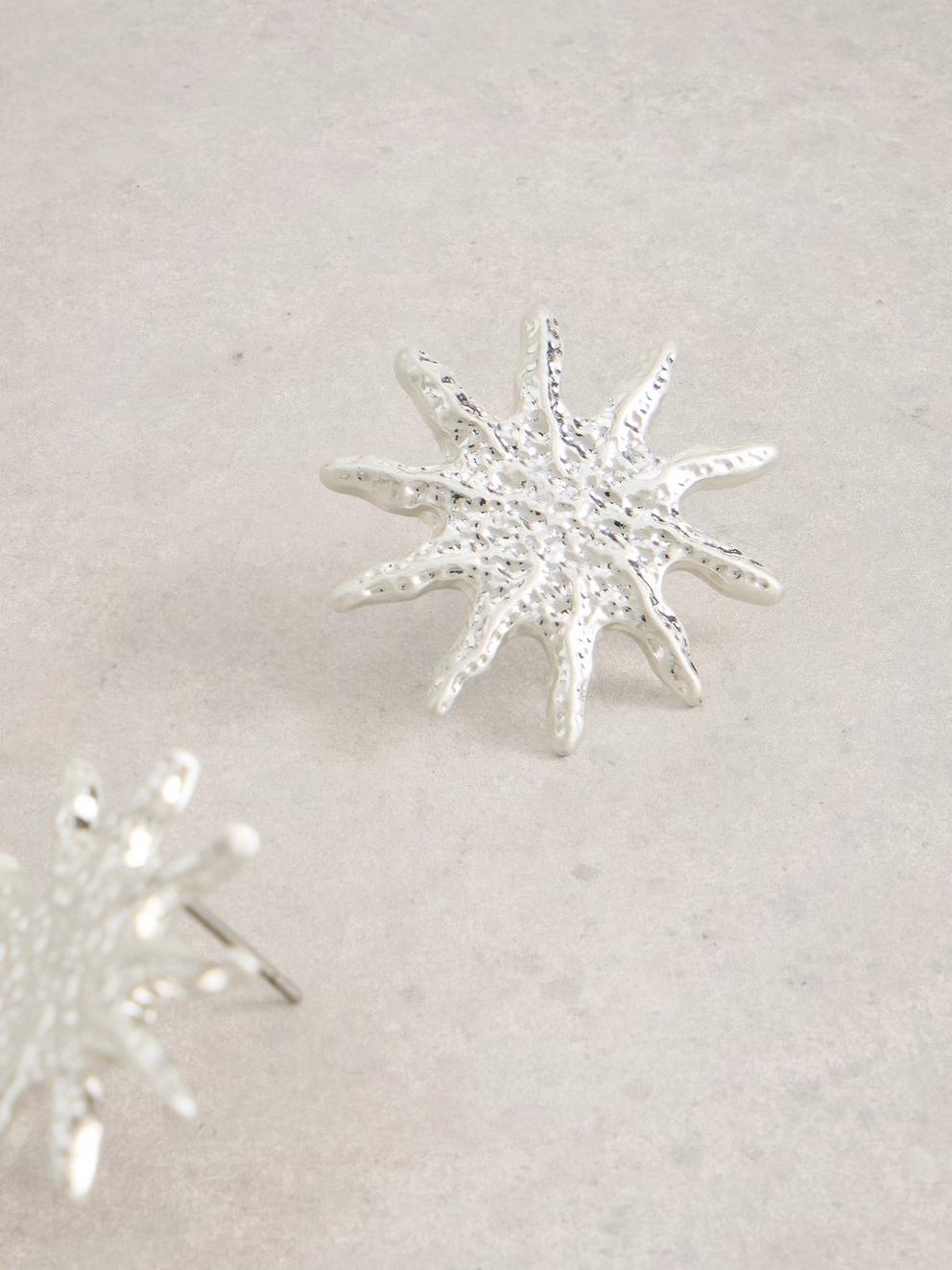 Star Stud Earrings in SLV TN MET - FLAT DETAIL