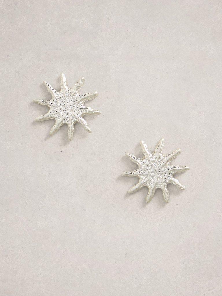 Star Stud Earrings in SLV TN MET - FLAT FRONT