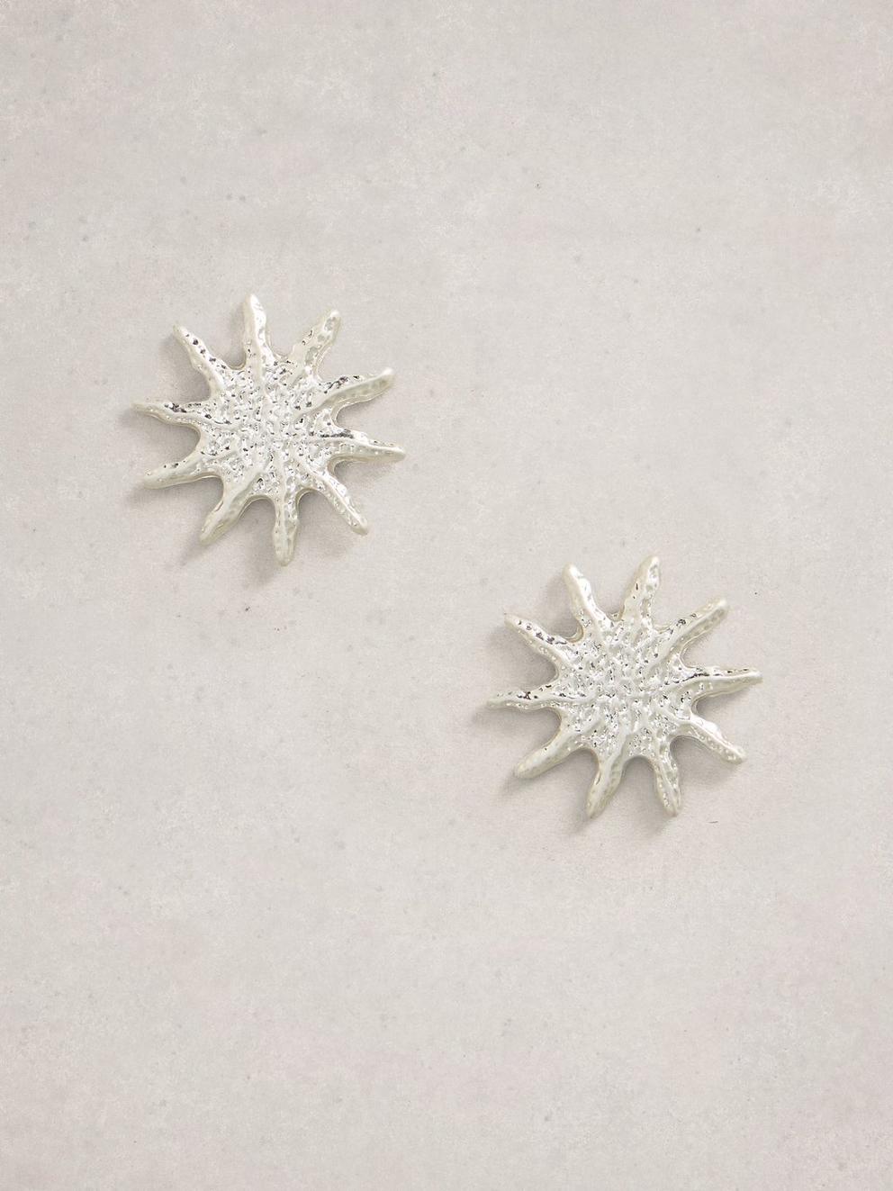 Star Stud Earrings in SLV TN MET - FLAT FRONT