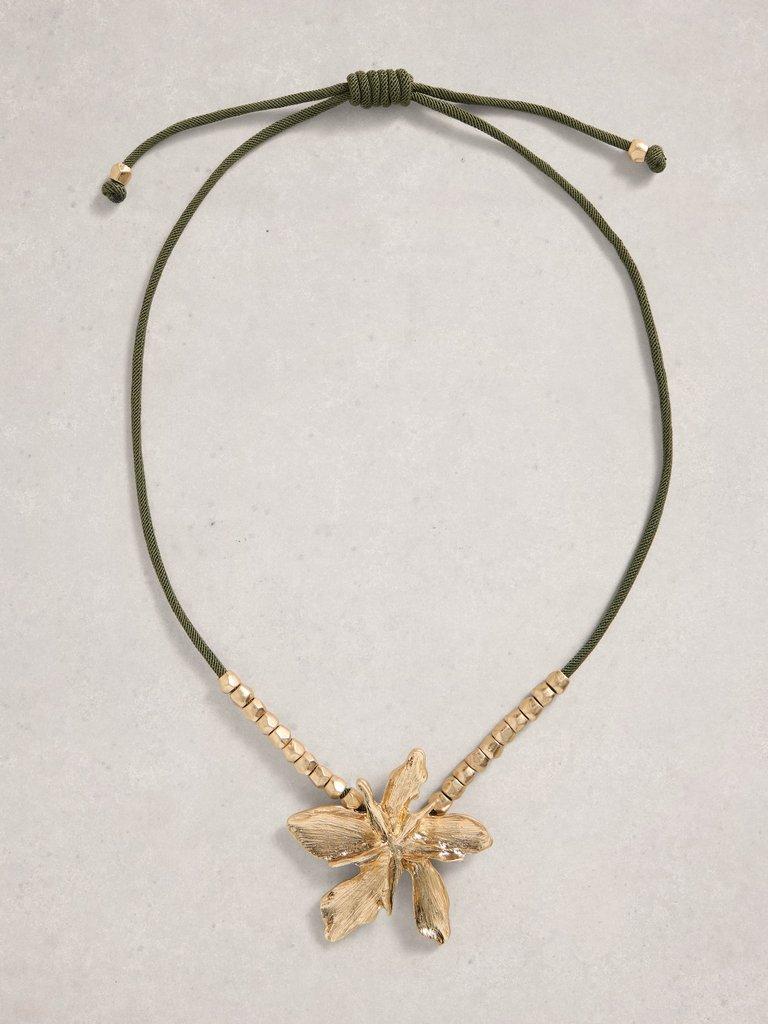 Fleur Cord Necklace in GLD TN MET - FLAT FRONT