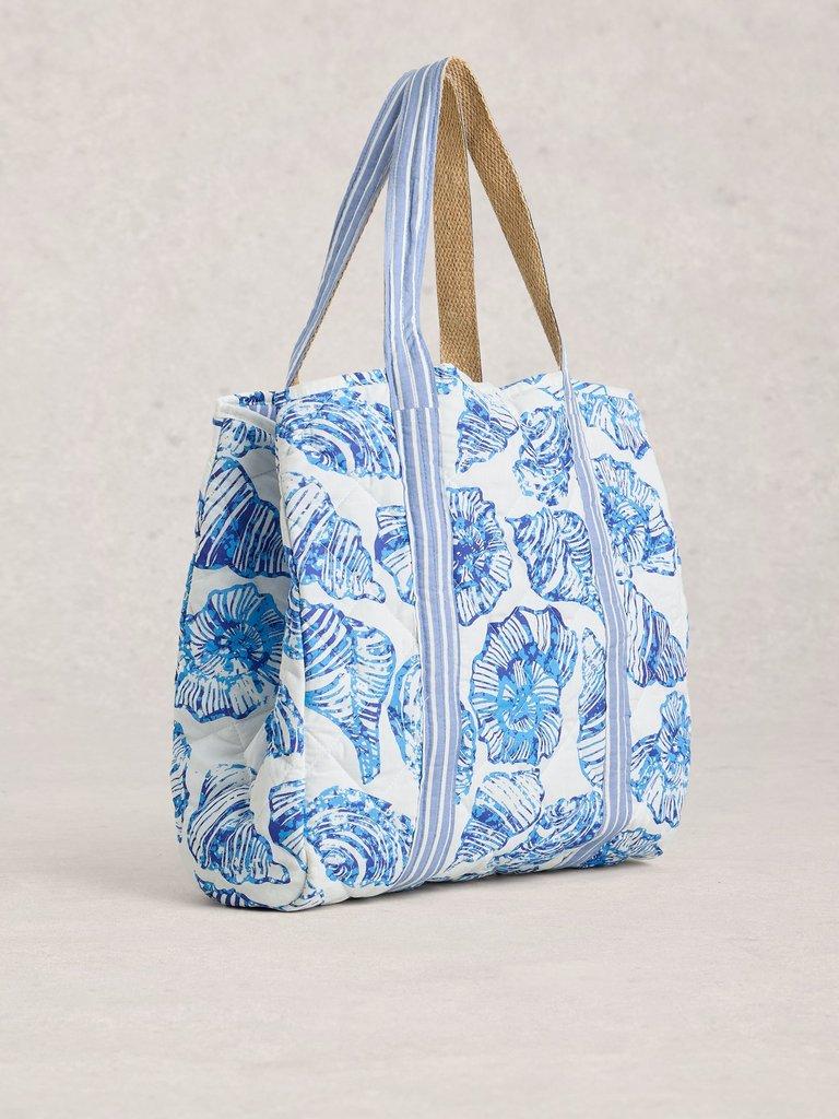 Riley Reversible Tote Bag in BLUE MLT - FLAT BACK