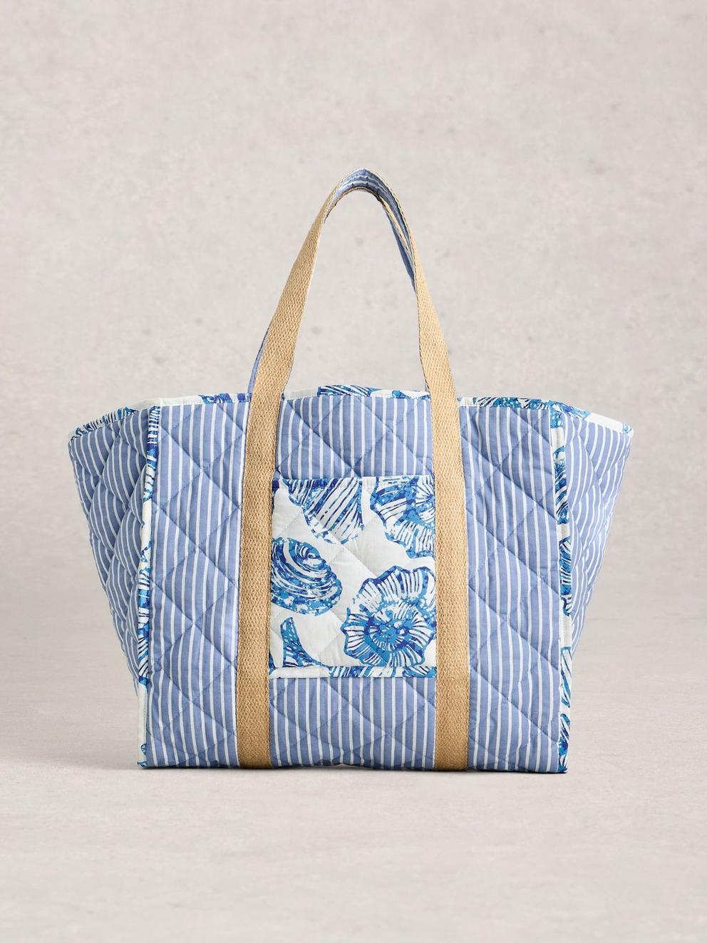 Riley Reversible Tote Bag in BLUE MLT - LIFESTYLE