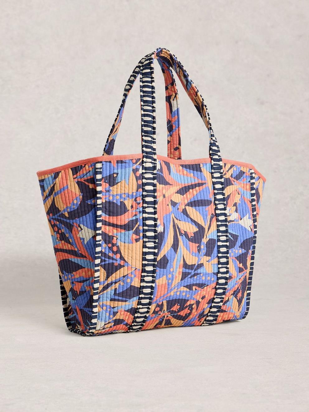 Riley Reversible Tote Bag in NAVY PR - FLAT BACK