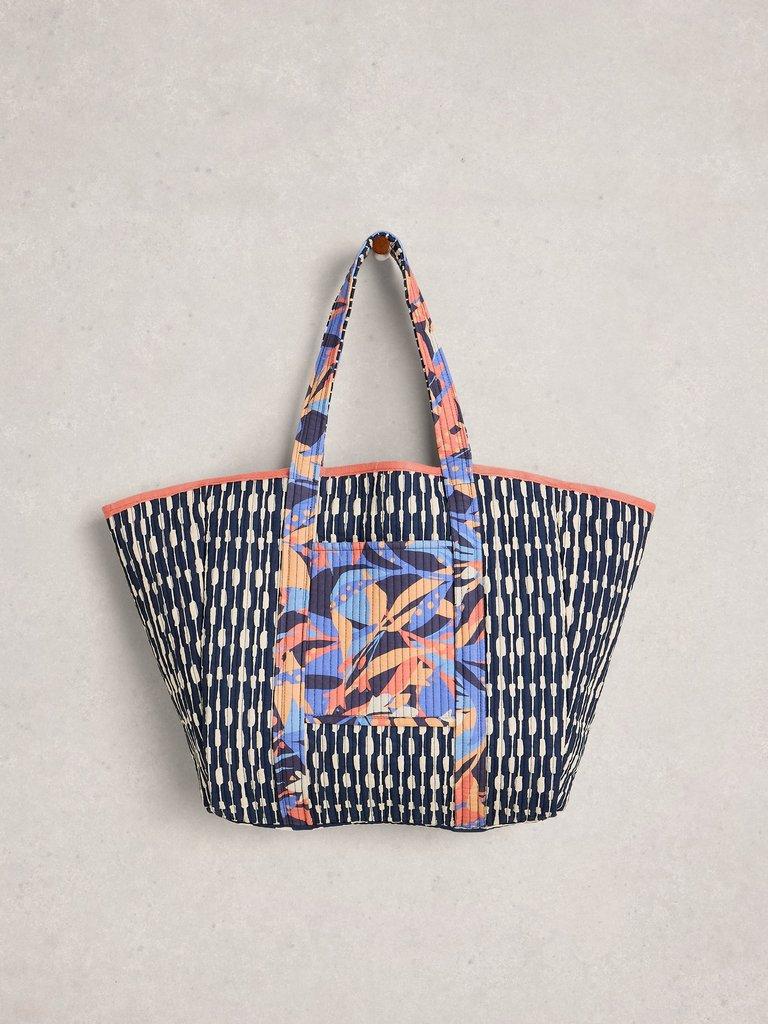 Riley Reversible Tote Bag in NAVY PR - FLAT FRONT