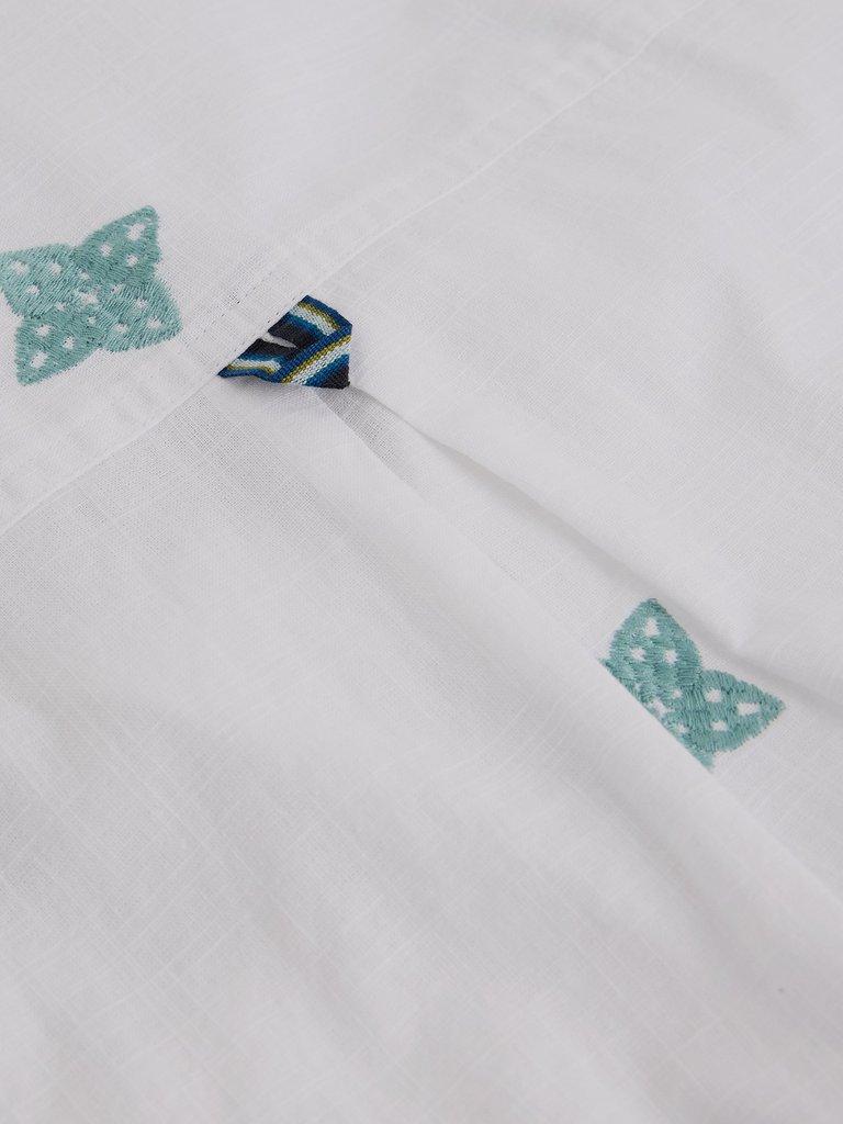 Bourne SS Embroidered Shirt in WHITE MLT - FLAT DETAIL